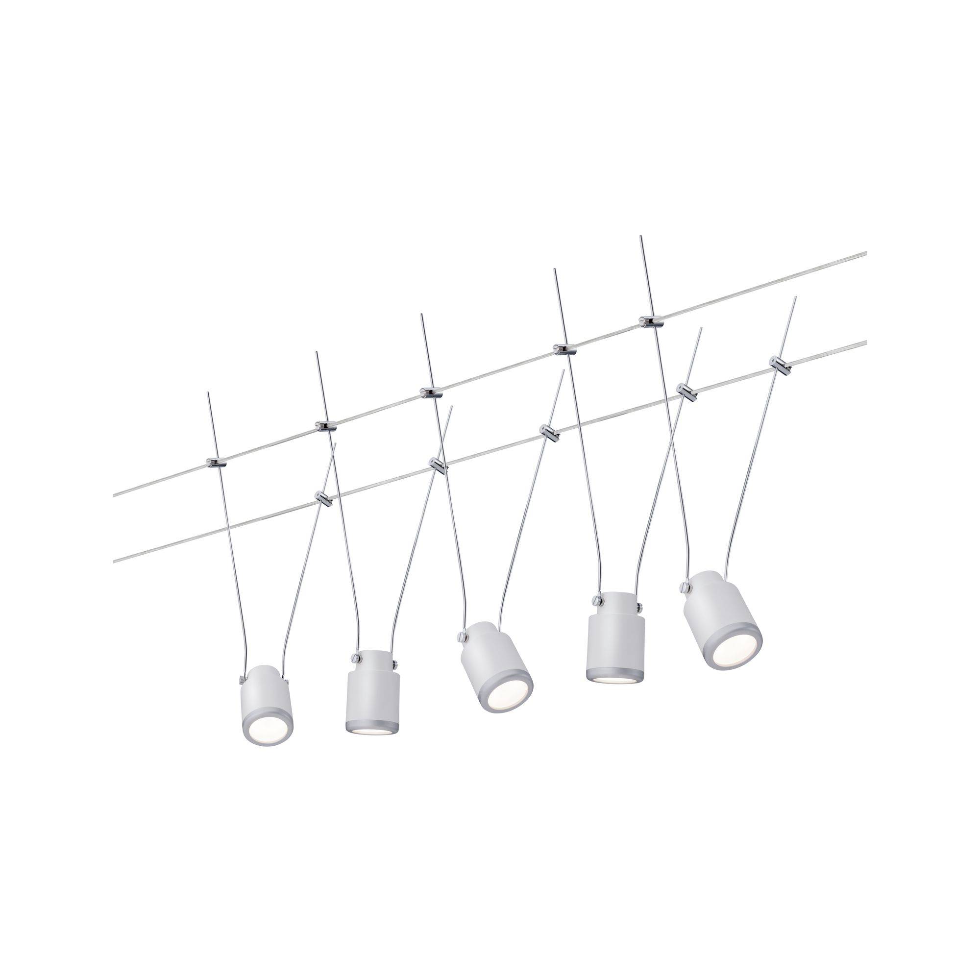 Paulmann TunLED 3980 Seil-Komplettsystem LED fest eingebaut 20W LED Chrom (matt), Weiß