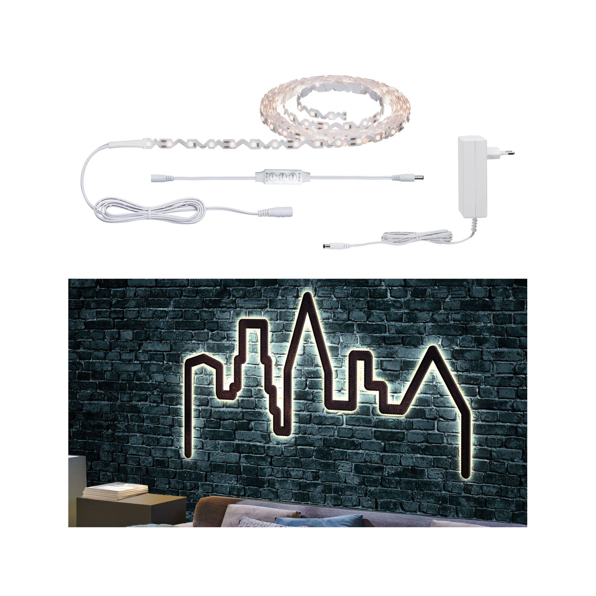 Paulmann FlexLED 3D 78963 LED-Streifen-Basisset mit Stecker 12V 5m Warmweiß 1St.