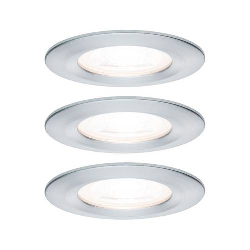Paulmann Nova Bad-Einbauleuchte 3er Set LED GU10 19.5W IP44 Aluminium (gedreht)