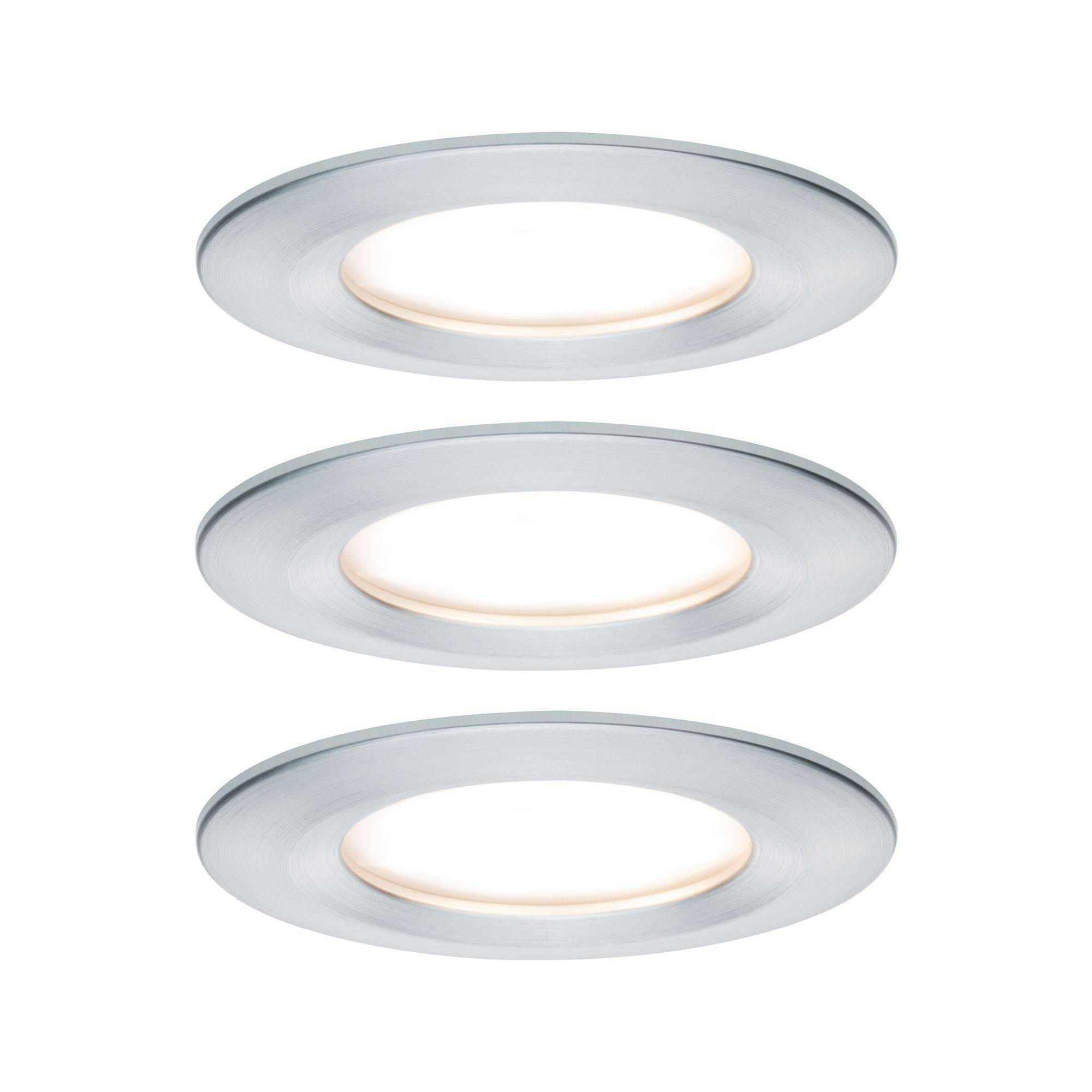 Paulmann Nova Bad-Einbauleuchte 3er Set LED LED 18W IP44 Aluminium (gedreht)