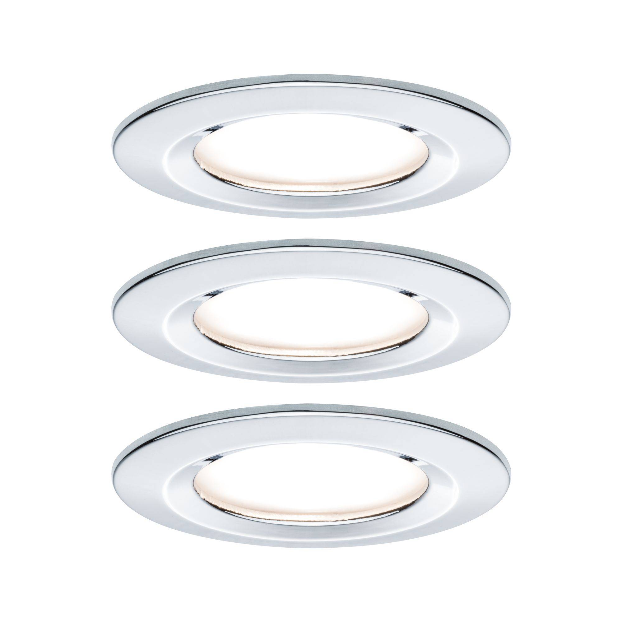 Paulmann Nova Bad-Einbauleuchte 3er Set LED LED 18W IP44 Chrom (glänzend)
