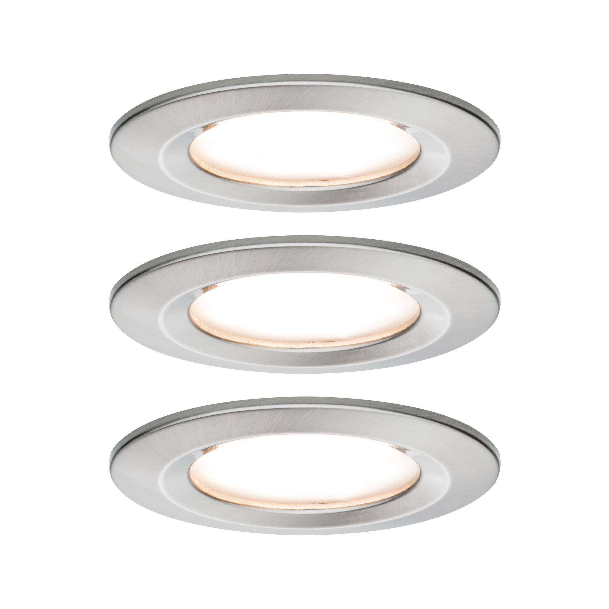 Paulmann Nova Bad-Einbauleuchte 3er Set LED LED 18W IP44 Eisen (gebürstet)