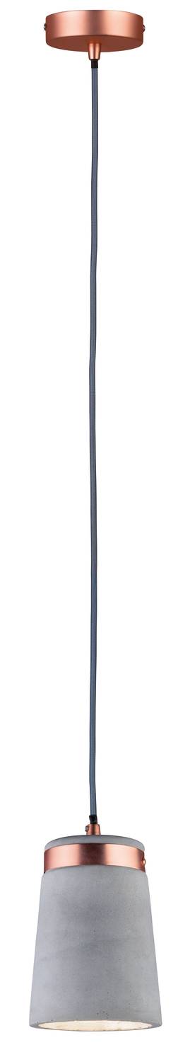 Paulmann Neordic Stig 79617 Pendelleuchte LED E27 20 W Beton-Grau, Kupfer matt