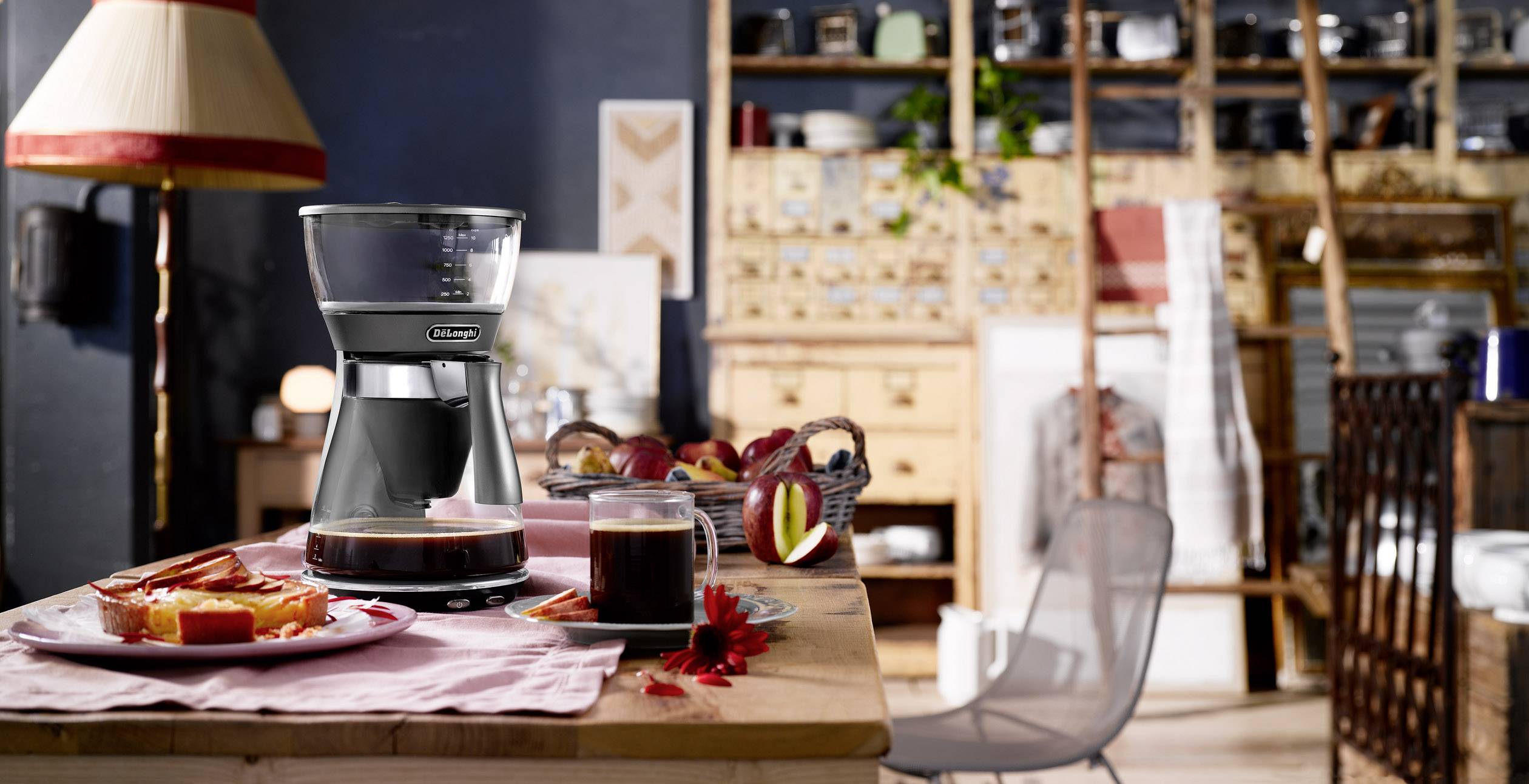 DeLonghi ICM17210 Clessidra Kaffeemaschine Glas, Silber-Grau Fassungsvermögen Tassen=10