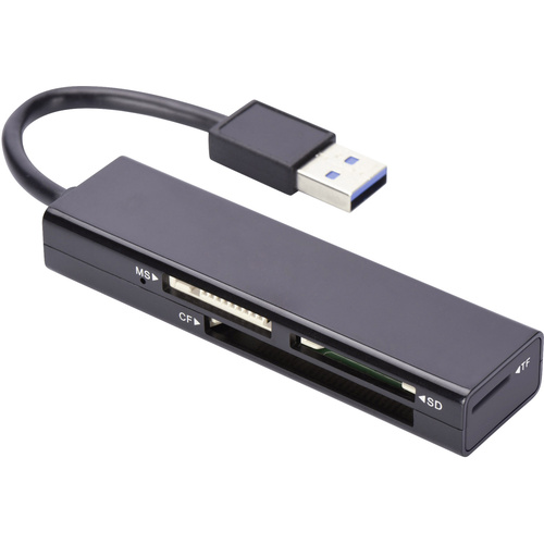 Ednet Externer Speicherkartenleser USB 3.2 Gen 1 (USB 3.0) Schwarz