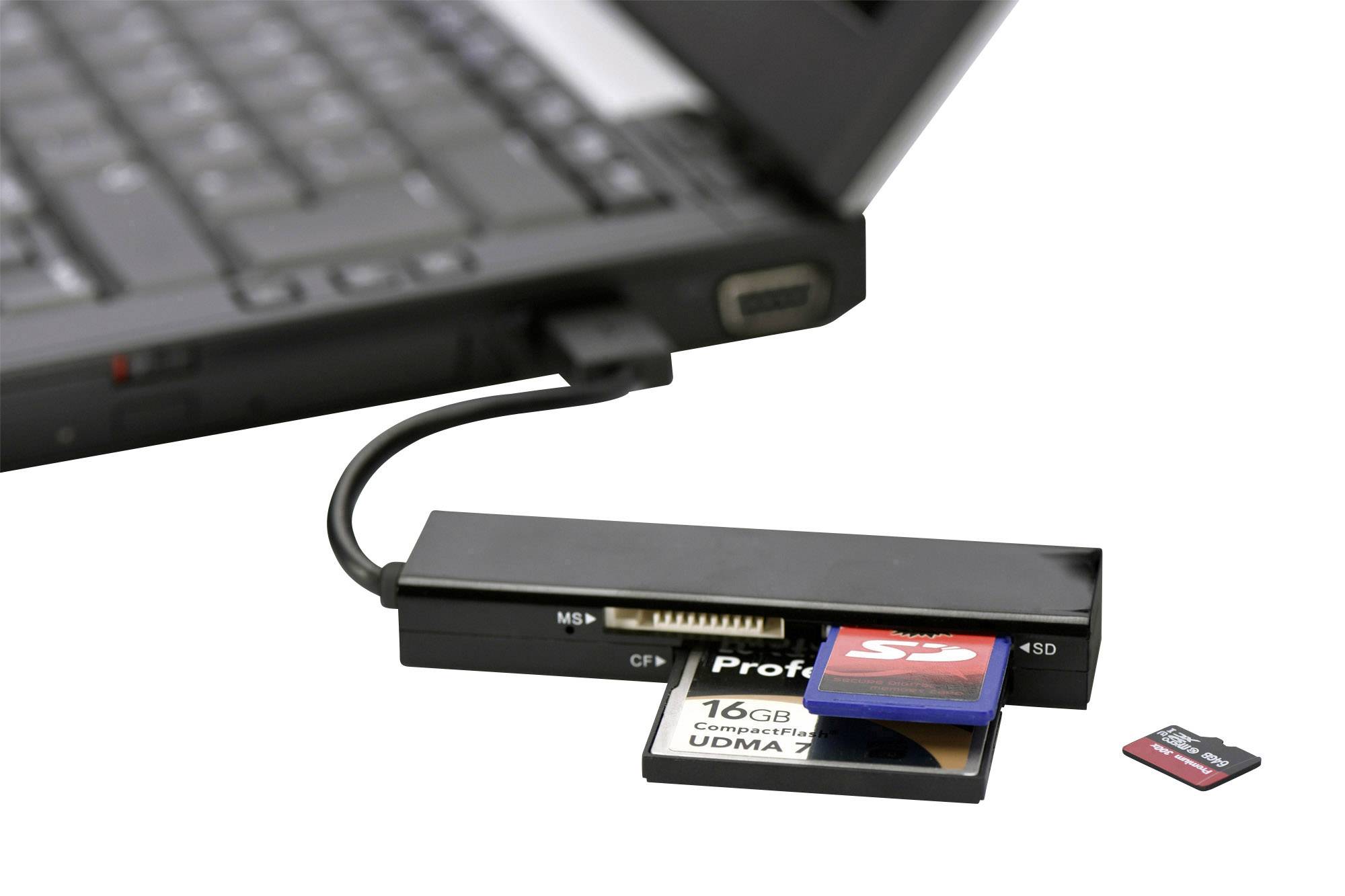 ednet Externer Speicherkartenleser USB 2.0 Schwarz