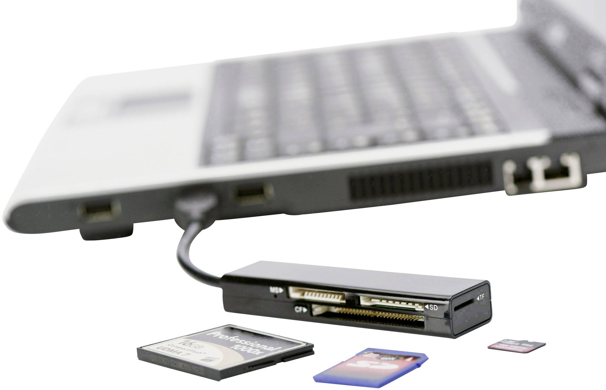 ednet Externer Speicherkartenleser USB 2.0 Schwarz