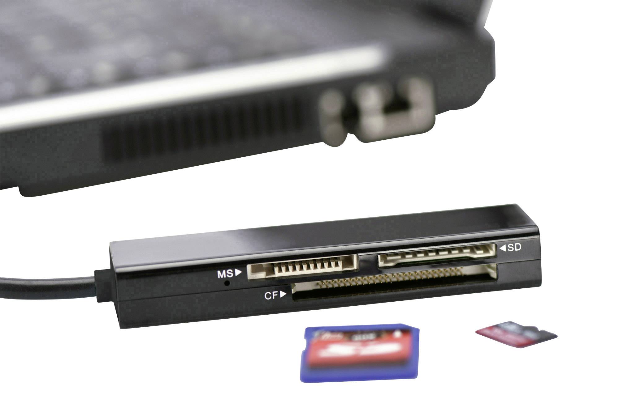 ednet Externer Speicherkartenleser USB 2.0 Schwarz