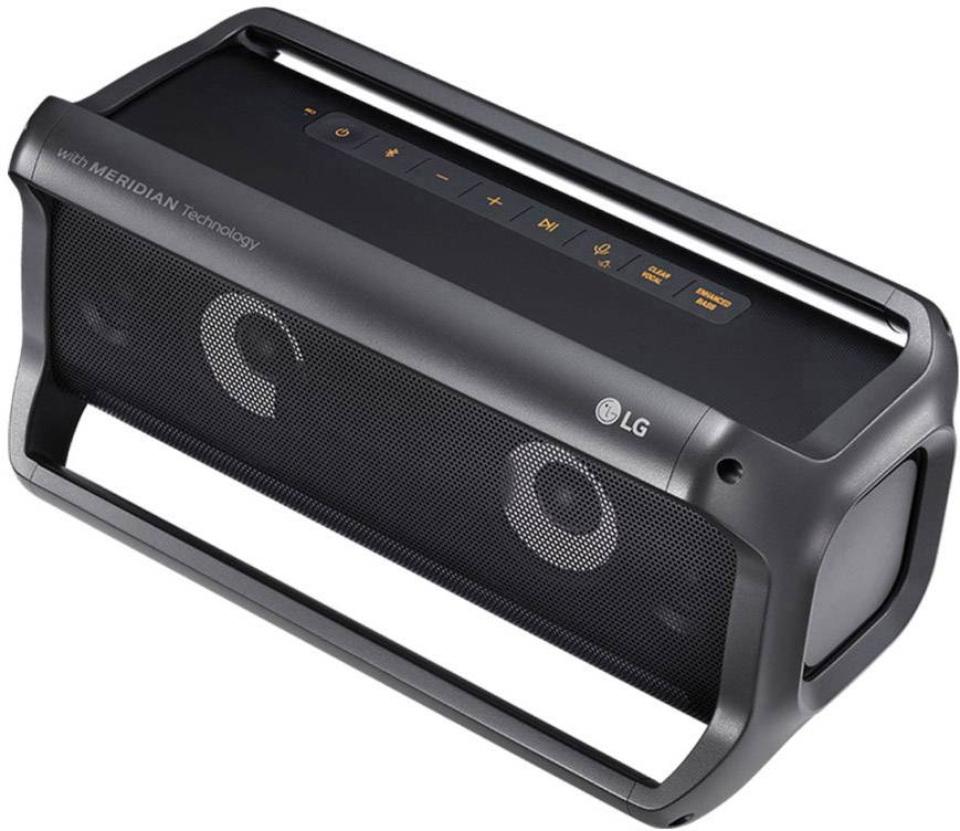 LG Electronics PK7 Bluetooth® Lautsprecher Freisprechfunktion, Outdoor, spritzwassergeschützt, AUX Schwarz