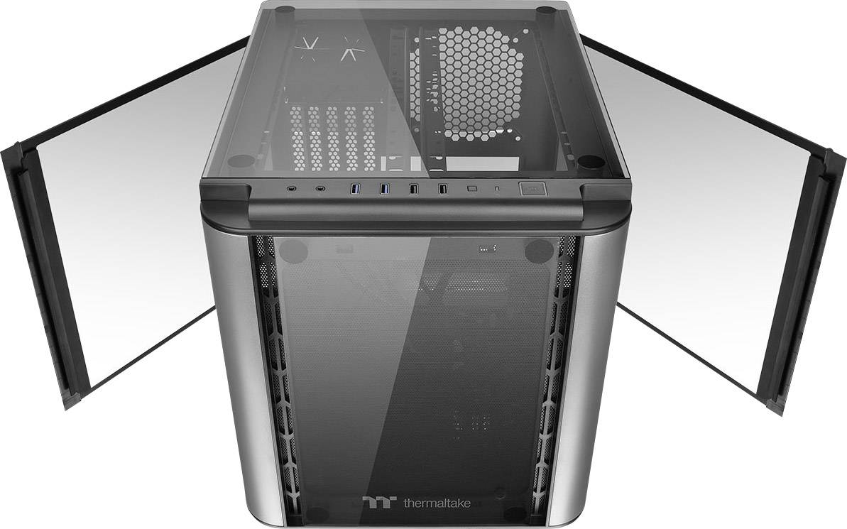 Thermaltake Level 20VT Mini-Tower PC-Gehäuse Schwarz 1 vorinstallierter Lüfter, LCS Kompatibel, Seitenfenster, Staubfilter