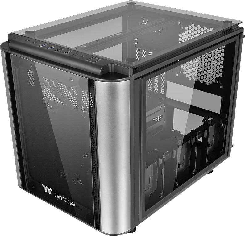 Thermaltake Level 20VT Mini-Tower PC-Gehäuse Schwarz 1 vorinstallierter Lüfter, LCS Kompatibel, Seitenfenster, Staubfilter