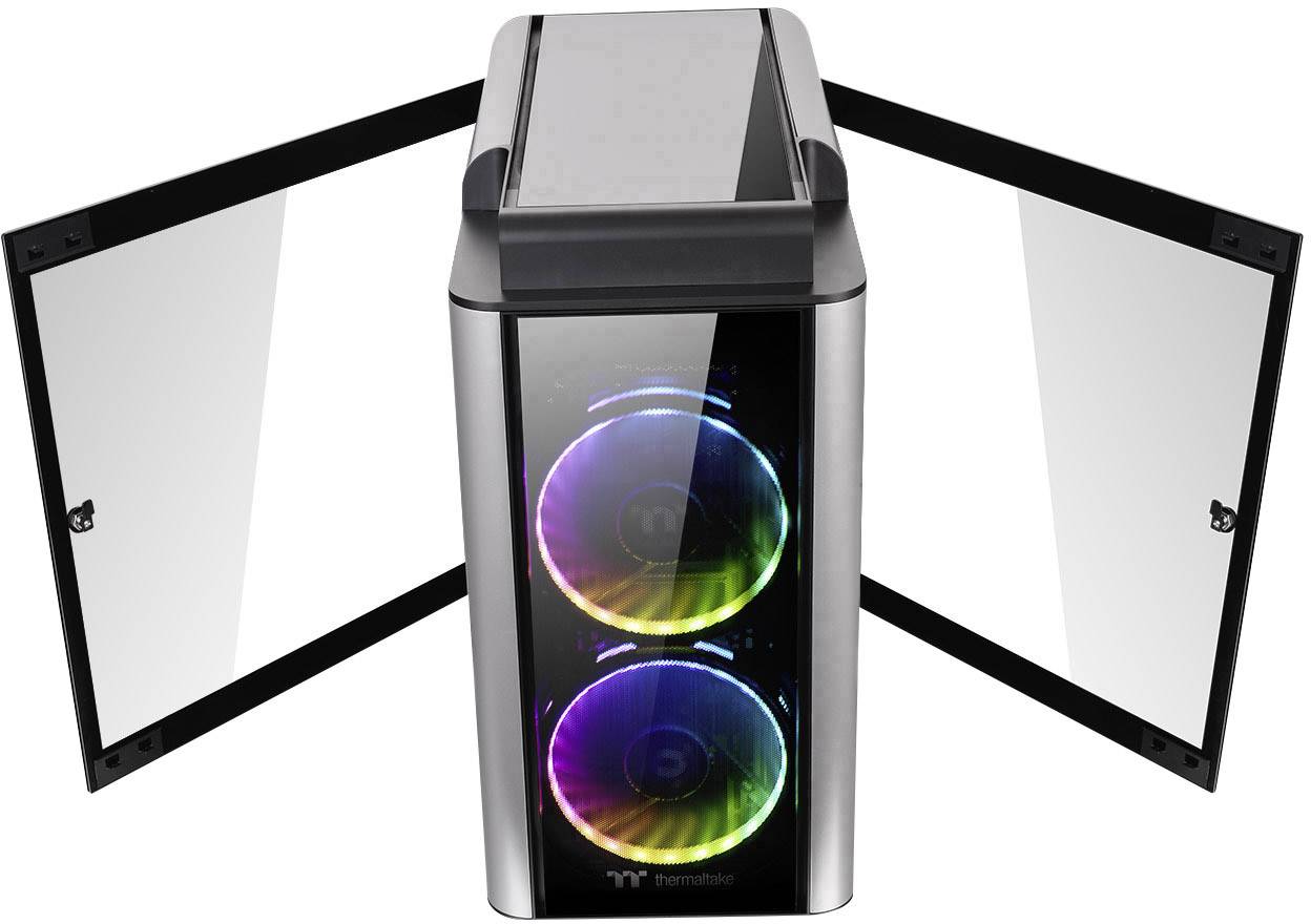 Thermaltake Level 20GT RGB Plus Full Tower PC-Gehäuse Schwarz 3 Vorinstallierte LED Lüfter, LCS Kompatibel, Seitenfenster