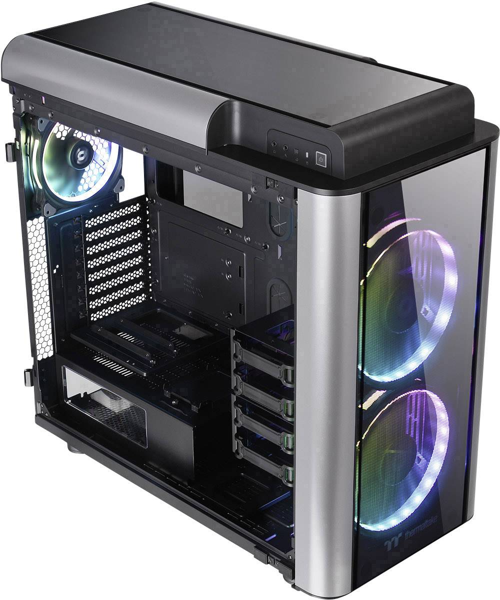 Thermaltake Level 20GT RGB Plus Full Tower PC-Gehäuse Schwarz 3 Vorinstallierte LED Lüfter, LCS Kompatibel, Seitenfenster