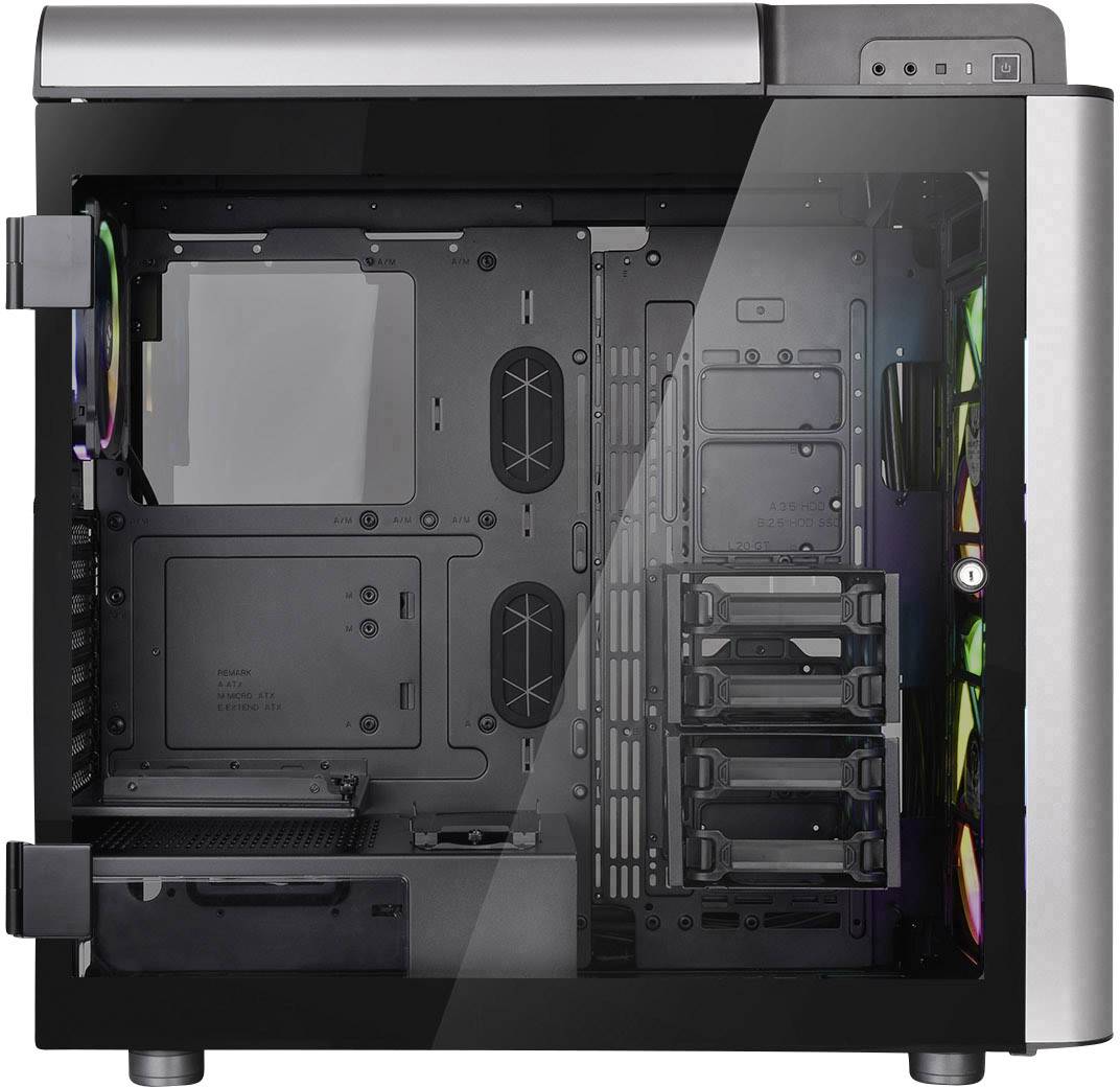 Thermaltake Level 20GT RGB Plus Full Tower PC-Gehäuse Schwarz 3 Vorinstallierte LED Lüfter, LCS Kompatibel, Seitenfenster