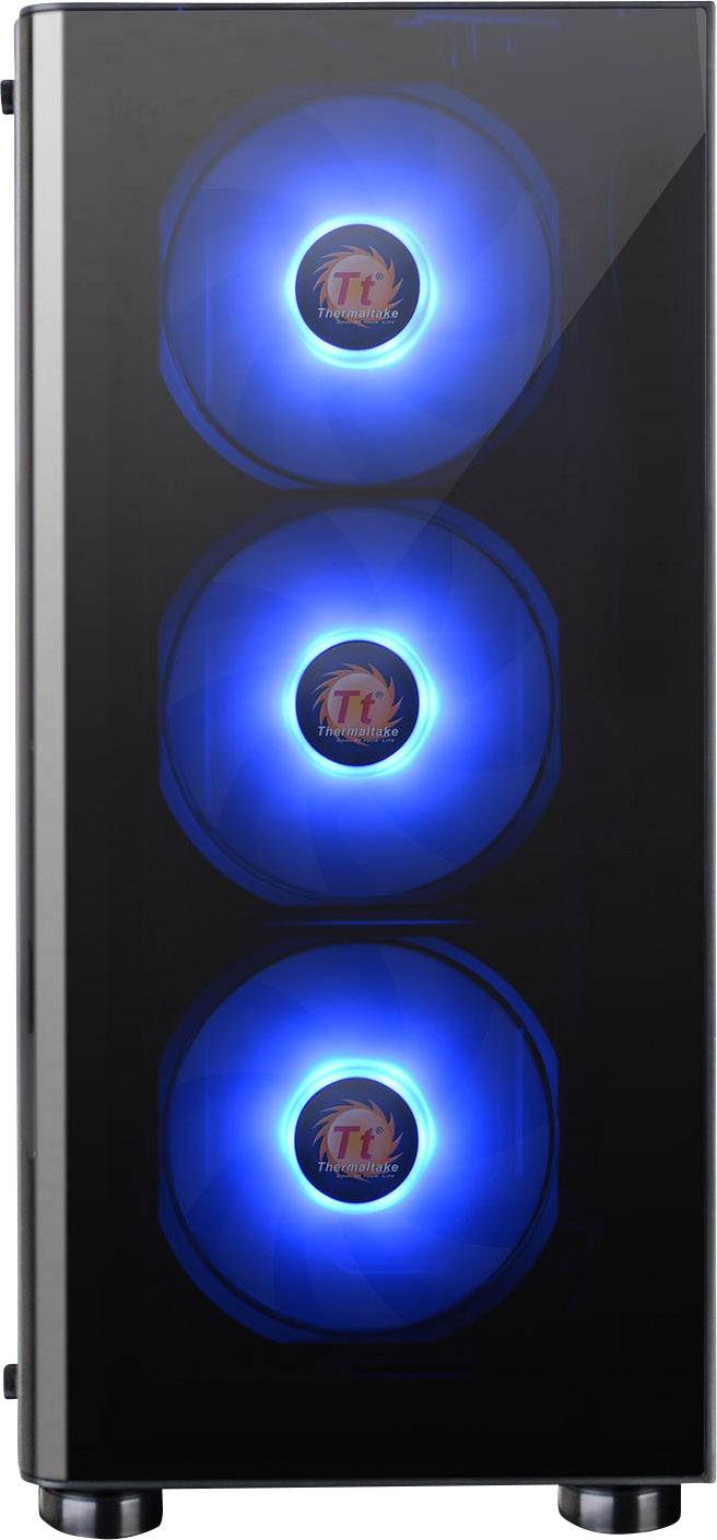 Thermaltake V200 Tempered Glass RGB Midi-Tower PC-Gehäuse Schwarz 1 vorinstallierter Lüfter, 3 Vorinstallierte LED Lüfter