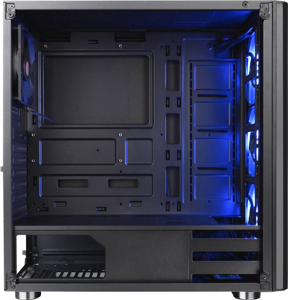 Thermaltake V200 Tempered Glass RGB Midi-Tower PC-Gehäuse Schwarz 1 vorinstallierter Lüfter, 3 Vorinstallierte LED Lüfter, Seitenfenster, Werkzeug