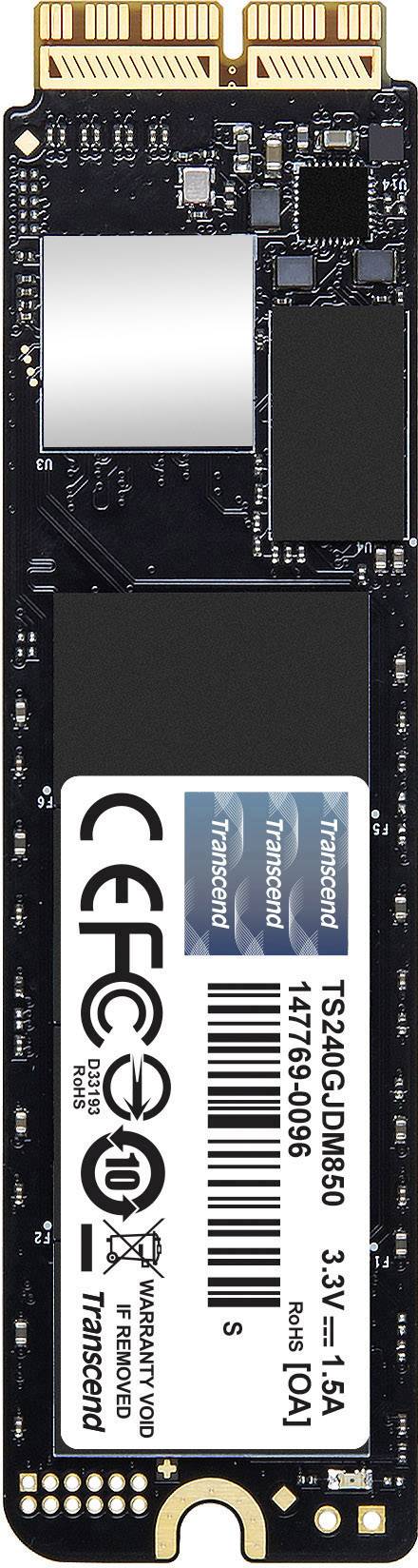 Transcend JetDrive™ 850 Mac 240 GB Interne M.2 PCIe NVMe SSD 2280 M.2 NVMe PCIe 3.0 x4 Retail TS240GJDM850