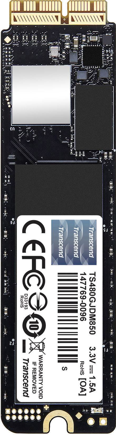 Transcend JetDrive™ 850 Mac 480 GB Interne M.2 PCIe NVMe SSD 2280 M.2 NVMe PCIe 3.0 x4 Retail TS480GJDM850