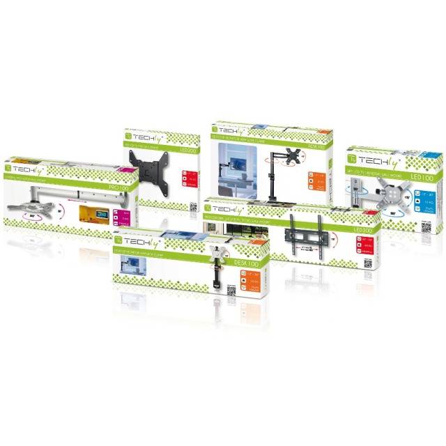 TECHly - Klammer - für Flachbildschirm - weiß - Bildschirmgröße: 48-94 cm (19"-37")