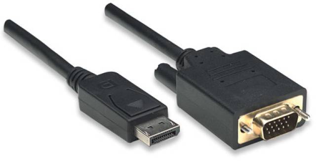 TECHly DisplayPort / VGA Anschlusskabel 1.80 m Schwarz ICOC-DSP-V-018 DisplayPort-Kabel