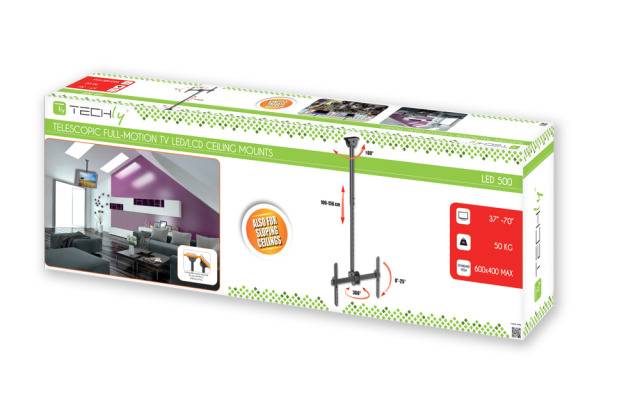 TECHly ICA-CPLB-946L TV-Deckenhalterung 94,0 cm (37") - 177,8 cm (70") Neigbar, Schwenkbar