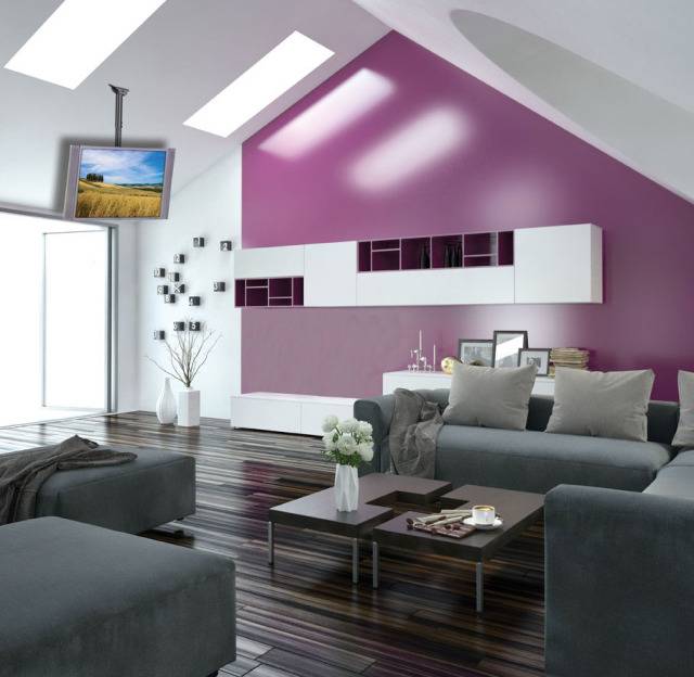 TECHly ICA-CPLB-946L TV-Deckenhalterung 94,0 cm (37") - 177,8 cm (70") Neigbar, Schwenkbar