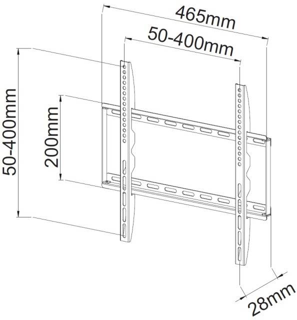 TECHly ICA-PLB-162M TV-Wandhalterung 58,4 cm (23") - 139,7 cm (55") Starr Integrierte Wasserwaage
