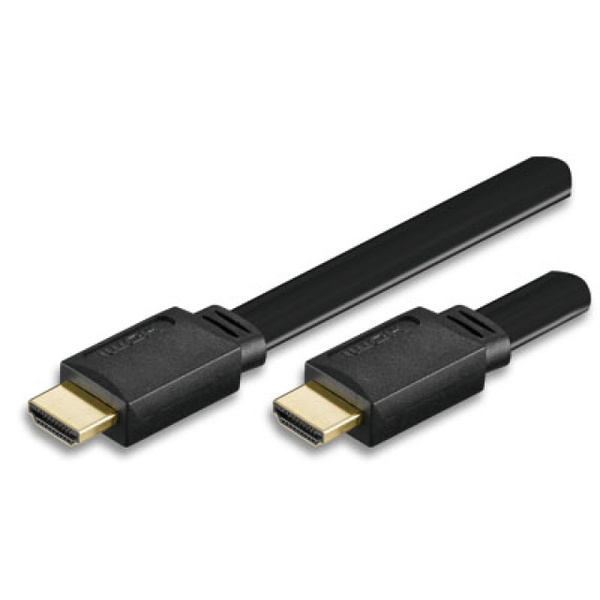 TECHly HDMI Anschlusskabel HDMI-A Stecker, HDMI-A Stecker 1.00m Schwarz ICOC-HDMI-FE-010 HDMI-Kabel