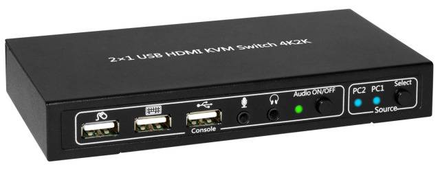 TECHly 2x1 USB HDMI KVM Switch 4Kx2K - KVM-/Audio-Switch