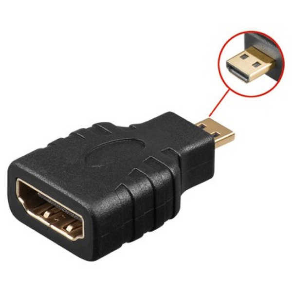 TECHly IADAP-HDMI-MD HDMI Adapter [1x HDMI-Stecker D Micro - 1x HDMI-Buchse] Schwarz