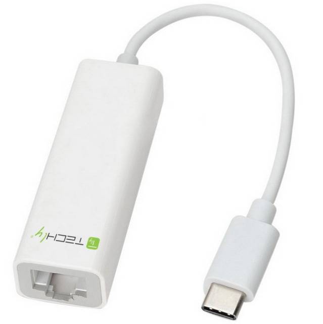 TECHly IADAP-USB31-ETGIGA USB / RJ45 Adapter [1x USB-C® Stecker - 1x RJ45-Buchse] Schwarz 15.00 cm