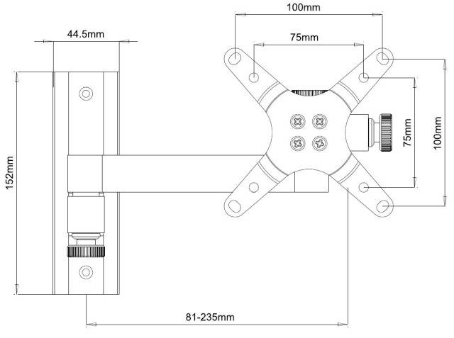 TECHly ICA-LCD-105BK TV-Wandhalterung 33,0 cm (13") - 76,2 cm (30") Neigbar, Schwenkbar