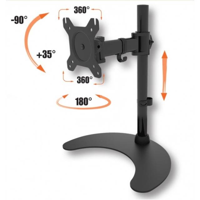 TECHly ICA-LCD-3400 Monitor-Standfuß 1 33,0 cm (13") - 68,6 cm (27") Schwarz Drehbar, Höhenverstellbar, Neigbar, Schwenkbar, Stand