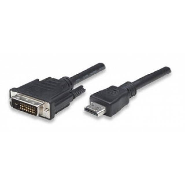 TECHly HDMI / DVI Adapterkabel HDMI-A Stecker, DVI-D 24+1pol. Stecker 5.00m Schwarz ICOC-HDMI-D-045 HDMI-Kabel