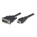 TECHly HDMI / DVI Câble adaptateur Fiche mâle HDMI-A, Fiche mâle DVI-D 24+1 pôles 5.00 m noir ICOC-HDMI-D-045 Câble HDMI