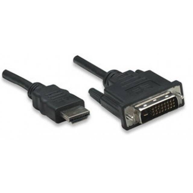 TECHly HDMI / DVI Adapterkabel HDMI-A Stecker, DVI-D 24+1pol. Stecker 5.00 m Schwarz ICOC-HDMI-D-045 HDMI-Kabel