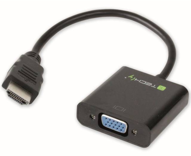 TECHly AV Konverter IDATA-HDMI-VGA2A [HDMI - VGA, Klinke]