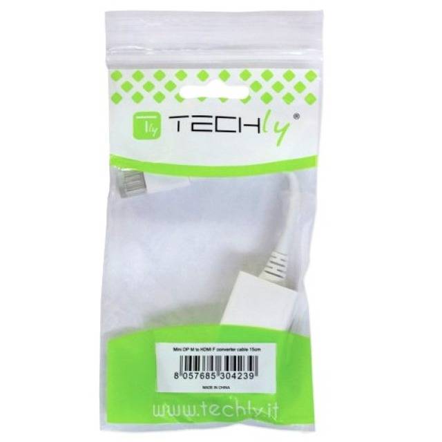 TECHly IADAP-DP-HDMIF2 DisplayPort / HDMI Adapter [1x DisplayPort Stecker - 1x HDMI-Buchse] Schwarz 15.00 cm