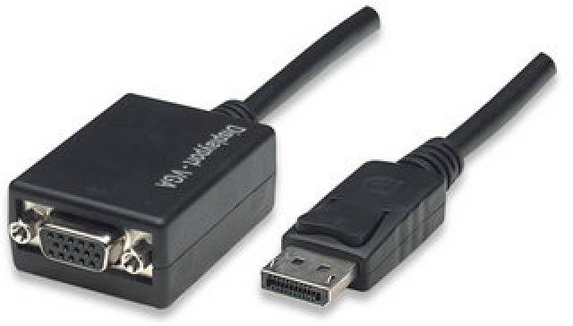 TECHly IADAP-DSP-250 DisplayPort / VGA Adapter [1x DisplayPort Stecker - 1x VGA-Buchse] Schwarz