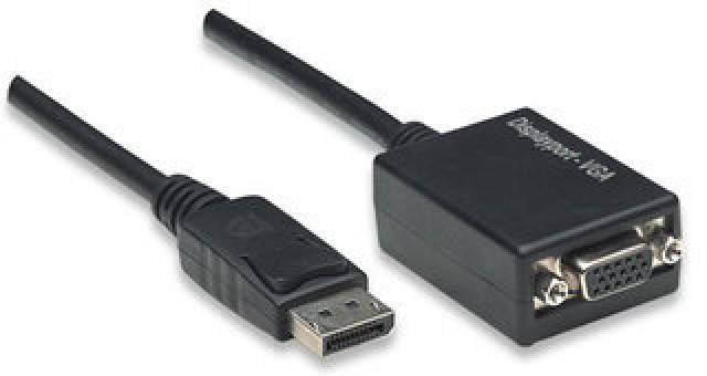 TECHly IADAP-DSP-250 DisplayPort / VGA Adapter [1x DisplayPort Stecker - 1x VGA-Buchse] Schwarz