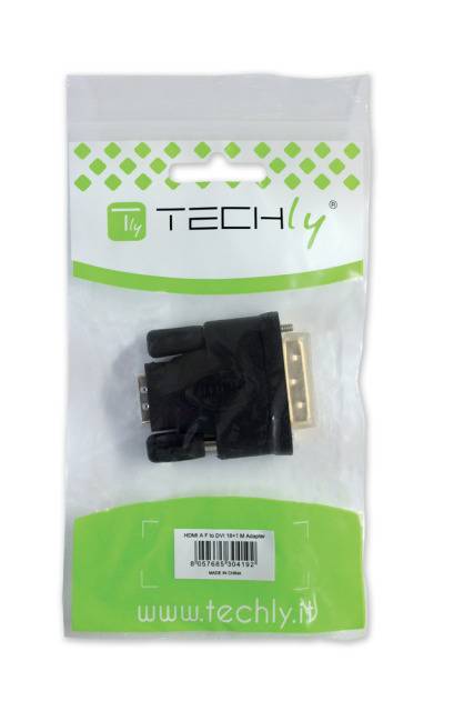 TECHly IADAP-DVI-HDMI-F DVI / HDMI Adapter [1x DVI-Stecker 24+1pol. - 1x HDMI-Buchse] Schwarz