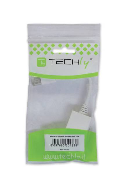 TECHly IADAP-MDP-COMBOF12 HDMI Adapter [1x Mini-DisplayPort Stecker - 1x HDMI-Buchse, DVI-Buchse 24+1pol., VGA-Buchse] Weiß 15.00 cm