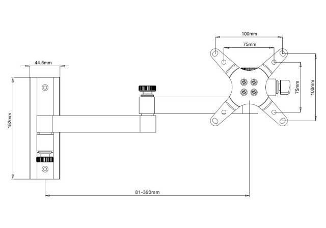 TECHly ICA-LCD-104 TV-Wandhalterung Neigbar, Schwenkbar 33,0 cm (13") - 76,2 cm (30") Neigbar+Schwenkbar