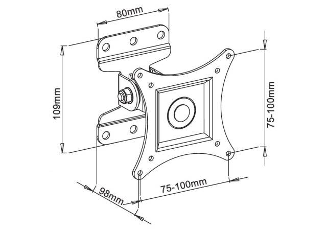 Wandhalterung für LCD TV LED 13-30 -- FullMotion, schwarz Multimedia TV