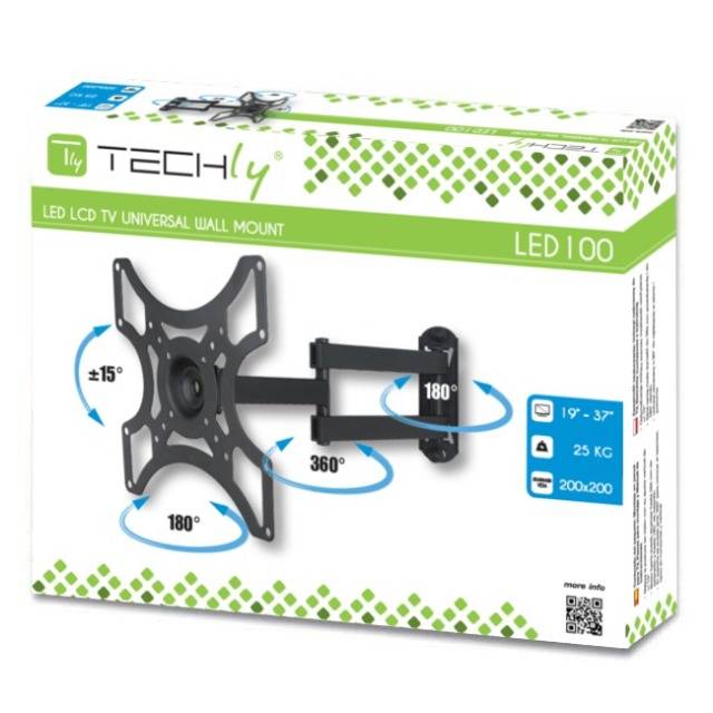 TECHly ICA-LCD-2923B TV-Wandhalterung 48,3 cm (19") - 94,0 cm (37") Neigbar, Schwenkbar
