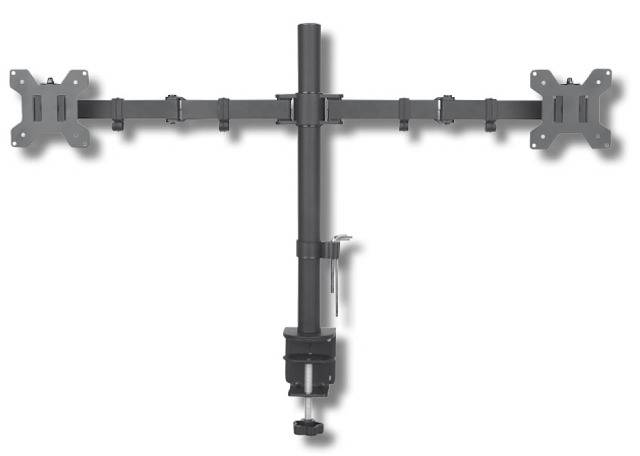 TECHly - Aufstellung - für 2 LCD-Displays - Schwarz - Bildschirmgröße: 33-68.6 cm (13"-27")
