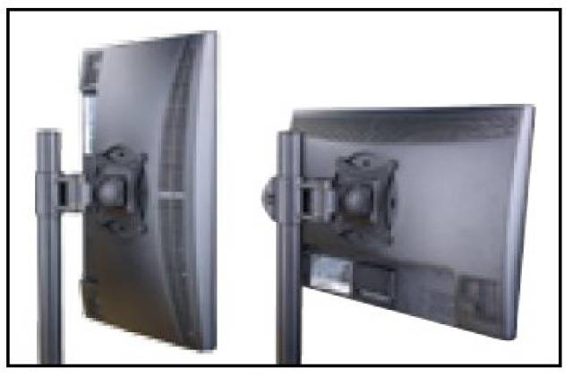 techly - Befestigungskit (Spannbefestigung für Tisch, Mantelrohr, Schwenkarm) für 3 LCD-Anzeigen - Schwarz - Bildschirmg