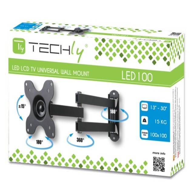 TECHly - Klammer - für LCD TV - Schwarz - Bildschirmgröße: 33-76.2 cm (13"-30")