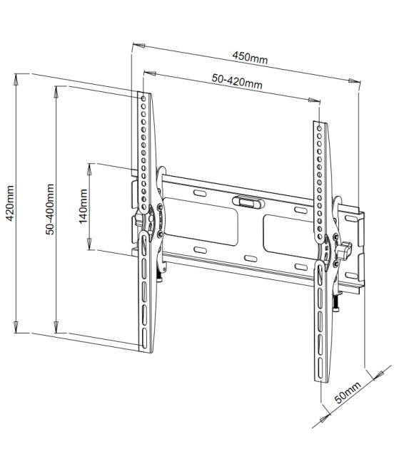 TECHly ICA-PLB-131M TV-Wandhalterung 58,4 cm (23") - 139,7 cm (55") Neigbar