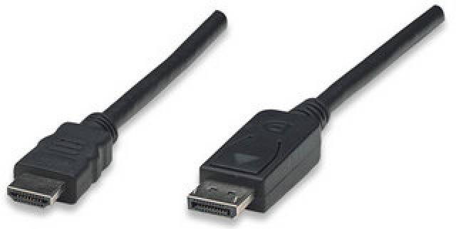 TECHly DisplayPort / HDMI Anschlusskabel 2.00 m Schwarz ICOC-DSP-H12-020 DisplayPort-Kabel